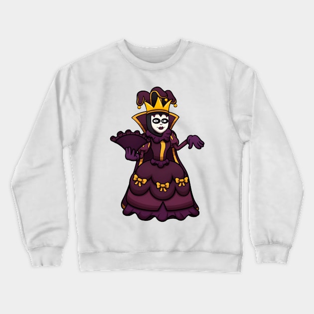 Female Venice Carnival Jester Crewneck Sweatshirt by TheMaskedTooner